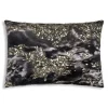 Inspire Me! Cloud9d Amal – Charcoal Digital Printed Velvet Oblong Pillow W/ Gold And Silver Print – 20″ X 14″ Clearance