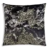 Inspire Me! Cloud9d Amal – Charcoal Digital Printed Pillow W/ Gold And Silver Print – 22″ X 22″ Hot