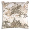 Inspire Me! Cloud9d Amal – Ivory/Beige Digital Printed Pillow W/ Gold And Silver Print – 22″ X 22″ PILLOWS, RUGS, & THROWS Clearance