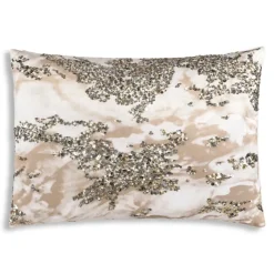 Inspire Me! Cloud9d Amal – Ivory/Beige Pillow W/ Gold And Silver Print – 20″ X 14″ Best