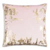 Inspire Me! Cloud9d Asra – Mauve Velvet Pillow W/ Shiny Gold Foil Print – 20″ X 20″ PILLOWS, RUGS, & THROWS Online