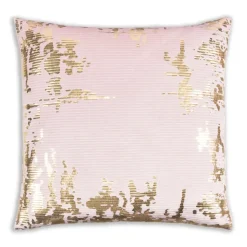 Inspire Me! Cloud9d Asra – Mauve Velvet Pillow W/ Shiny Gold Foil Print – 20″ X 20″ PILLOWS, RUGS, & THROWS Online