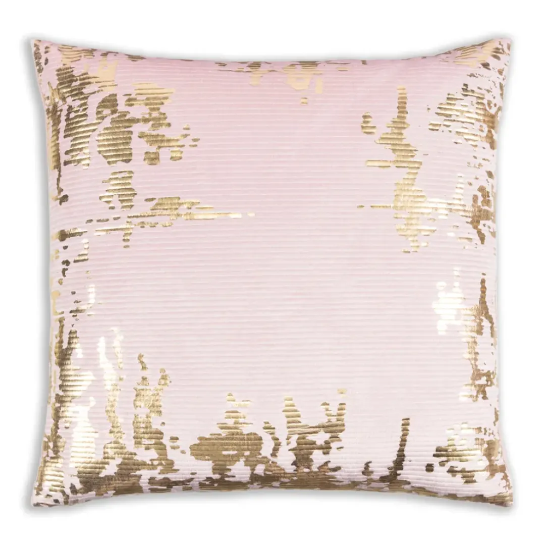 Inspire Me! Cloud9d Asra – Mauve Velvet Pillow W/ Shiny Gold Foil Print – 20″ X 20″ PILLOWS, RUGS, & THROWS Online