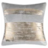 Inspire Me! Cloud9d Ella – Digital Outdoor Printed Fabric Pillow In Blue W/ Rose Gold Metallic Print – 18″ X 18″ PILLOWS, RUGS, & THROWS Sale