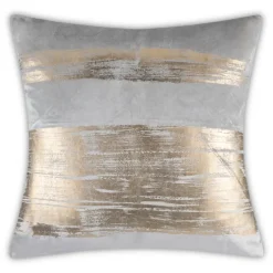 Inspire Me! Cloud9d Ella – Digital Outdoor Printed Fabric Pillow In Blue W/ Rose Gold Metallic Print – 18″ X 18″ PILLOWS, RUGS, & THROWS Sale
