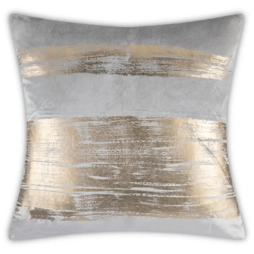 Inspire Me! Cloud9d Ella – Digital Outdoor Printed Fabric Pillow In Blue W/ Rose Gold Metallic Print – 18″ X 18″ PILLOWS, RUGS, & THROWS Sale