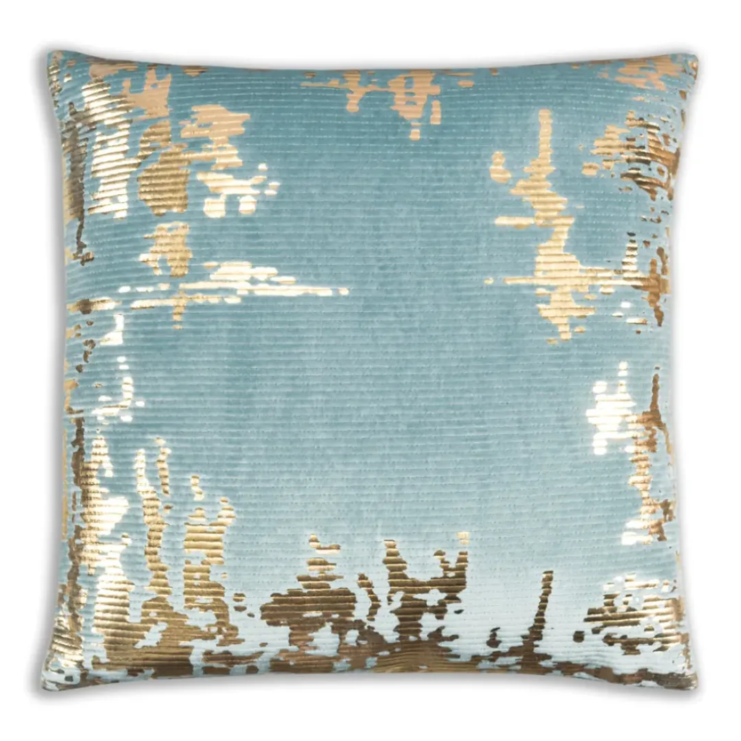 Inspire Me! Cloud9d Kira – Digital Outdoor Printed Fabric Pillow In Pink And Blush W/ Rose Gold Metallic Print – 18″ X 18″ PILLOWS, RUGS, & THROWS Fashion