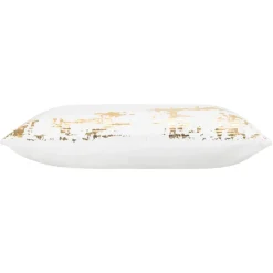 Inspire Me! Cloud9d Lena – Ivory Velvet Pillow 5″ Top Beaded In Gold Beadwork – 20″ X 14″ New