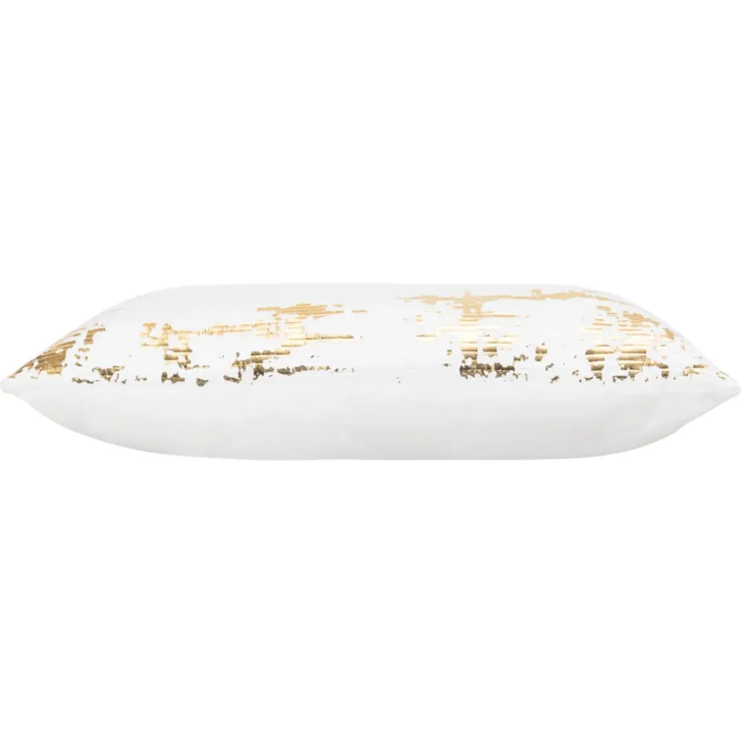 Inspire Me! Cloud9d Lena – Ivory Velvet Pillow 5″ Top Beaded In Gold Beadwork – 20″ X 14″ New