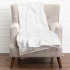 Inspire Me! Cloud9d Noya – Crushed Ivory Velvet Throw W/ Metallic Silver Trim – 60″ X 50″ Clearance