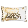 Inspire Me! Cloud9d PILLOWS, RUGS, & THROWS Asra – White Velvet Pillow W/ Shiny Gold Foil Print – 20″ X 20″ New
