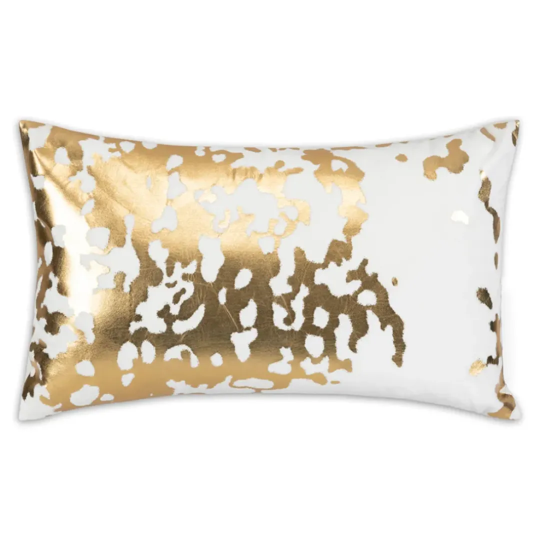 Inspire Me! Cloud9d PILLOWS, RUGS, & THROWS Asra – White Velvet Pillow W/ Shiny Gold Foil Print – 20″ X 20″ New