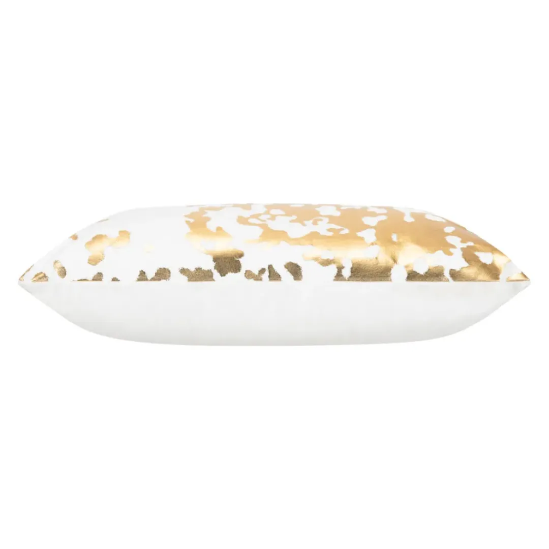 Inspire Me! Cloud9d PILLOWS, RUGS, & THROWS Asra – White Velvet Pillow W/ Shiny Gold Foil Print – 20″ X 20″ New