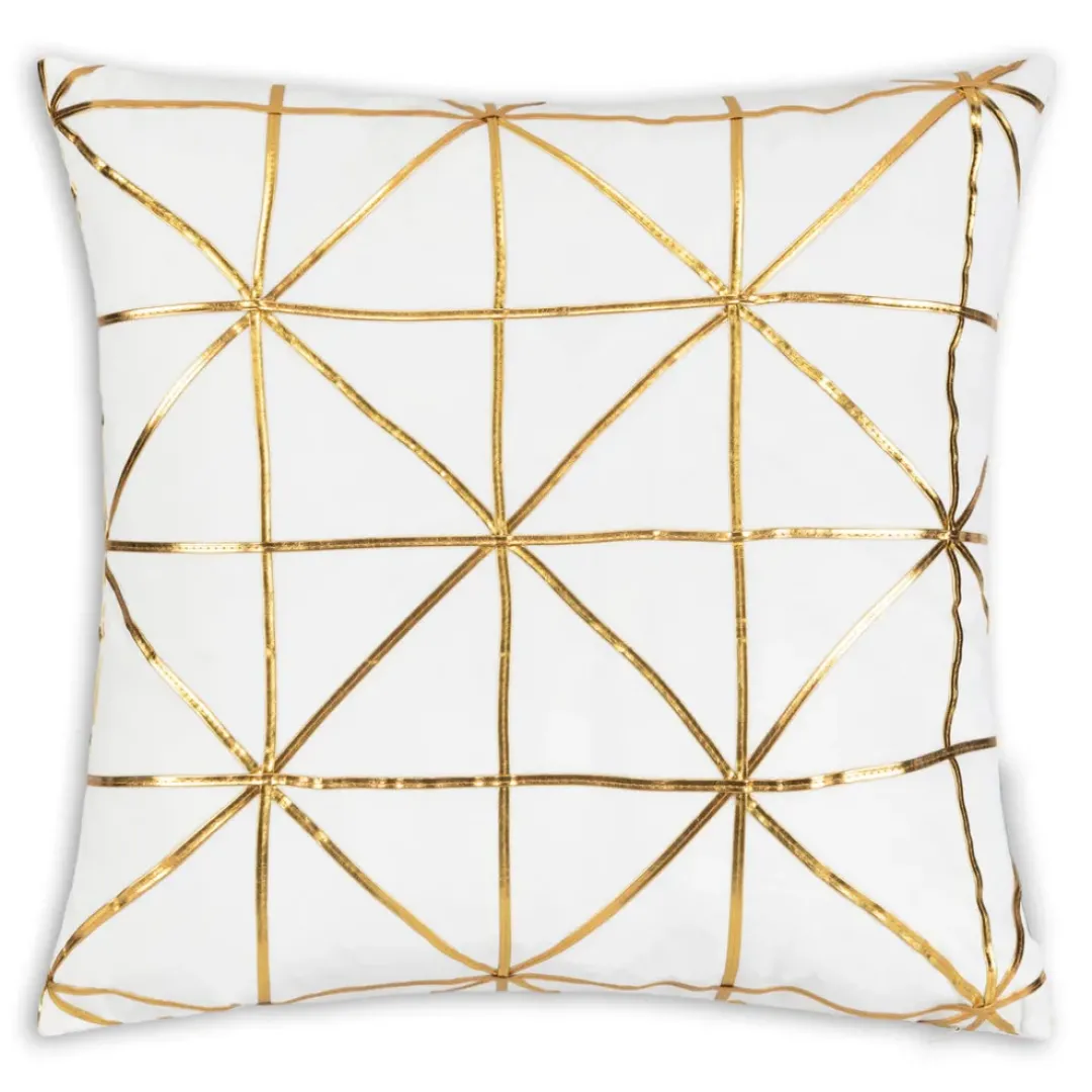 Inspire Me! Cloud9d PILLOWS, RUGS, & THROWS Elise Ivory Gold Pillow – 14″ X 20″ New