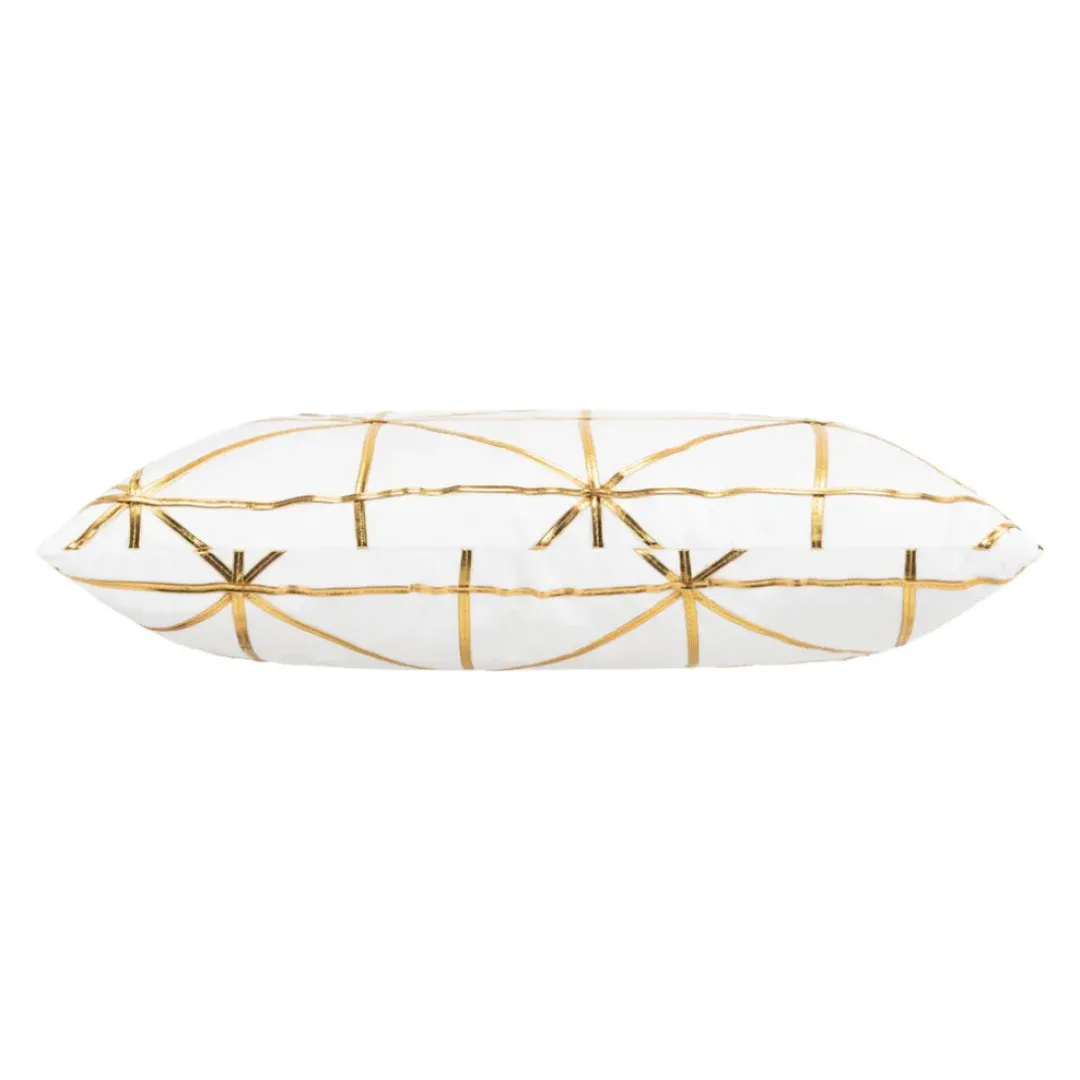 Inspire Me! Cloud9d PILLOWS, RUGS, & THROWS Elise Ivory Gold Pillow – 14″ X 20″ New