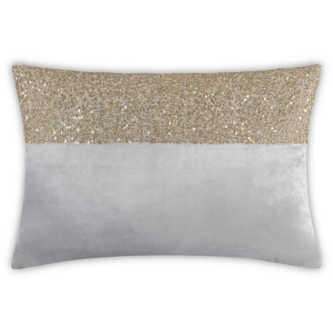Inspire Me! Cloud9d PILLOWS, RUGS, & THROWS Inaya – Abstract Digital Printed Velvet Pillow W/ Gold And Silver Foil – 20″ X 14″ Clearance