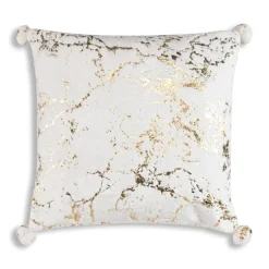 Inspire Me! Cloud9d PILLOWS, RUGS, & THROWS Zara – Charcoal Velvet Pillow W/ Abstract Gold Foil – 22″ X 22″ Sale
