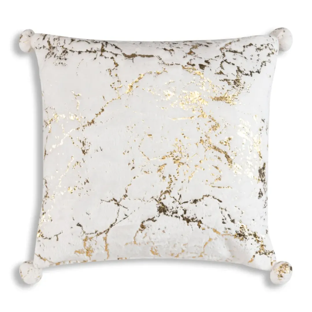 Inspire Me! Cloud9d PILLOWS, RUGS, & THROWS Zara – Charcoal Velvet Pillow W/ Abstract Gold Foil – 22″ X 22″ Sale