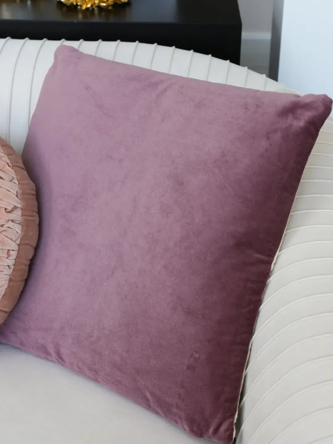 Inspire Me! Cloud9d PILLOWS, RUGS, & THROWS Zara – Ivory Velvet Pillow W/ Abstract Silver Foil And Embroidery – 20″ X 14″ New