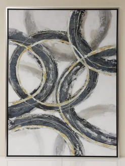 Inspire Me! Home Decor Abstract Teal And Gold- Circle Wall Art Outlet