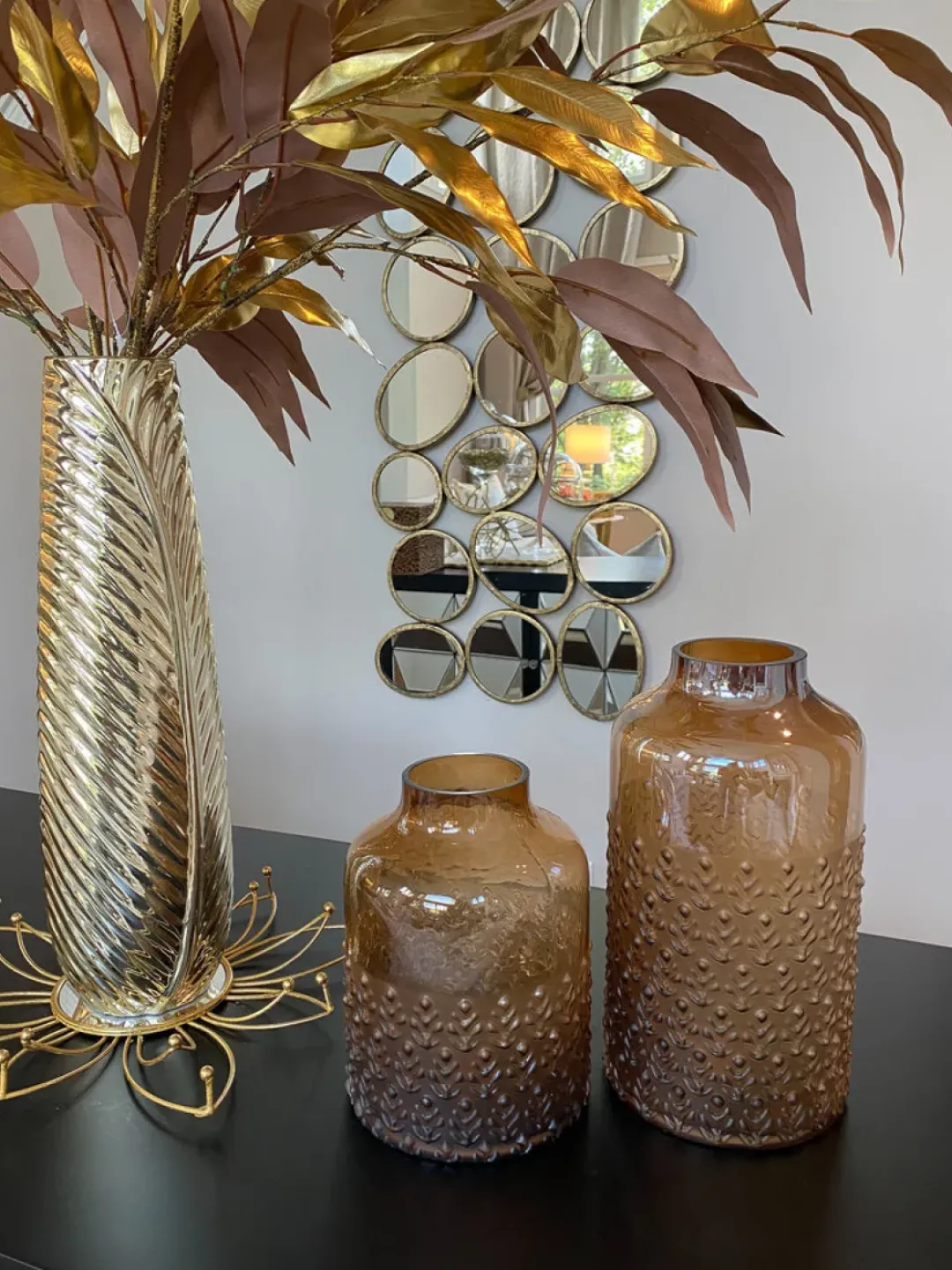 Inspire Me! Home Decor Abstract Textured Metal Vase Clearance