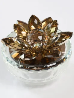 Inspire Me! Home Decor Amber Crystal Flower Box Hot