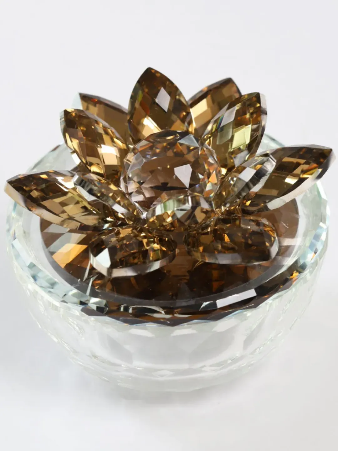 Inspire Me! Home Decor Amber Crystal Flower Box Hot
