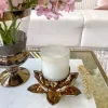 Inspire Me! Home Decor Amber Crystal Flower Candle Holder Clearance