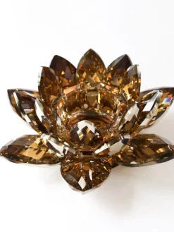 Inspire Me! Home Decor Amber Crystal Flower Candle Holder Clearance