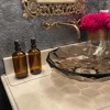 Inspire Me! Home Decor Amber Glass Soap Dispenser W/ Matte Black Finish Pump KITCHEN Clearance