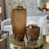 Inspire Me! Home Decor Amber Glass Textured Vase (2 Sizes) Online