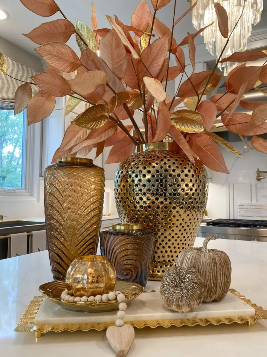 Inspire Me! Home Decor Amber Glass Textured Vase (2 Sizes) Online