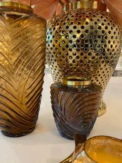 Inspire Me! Home Decor Amber Glass Textured Vase (2 Sizes) Online