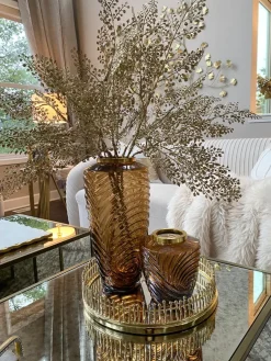 Inspire Me! Home Decor Amber Glass Textured Vase (2 Sizes) Online