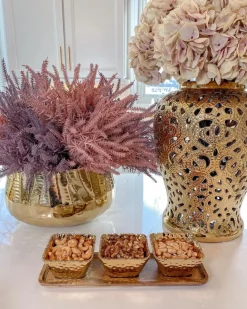 Inspire Me! Home Decor Amber Glass Vase With Gold Neck (2 Sizes) Online