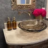 Inspire Me! Home Decor Amber Glass Soap Dispenser W/ Brass Finish Pump KITCHEN Sale