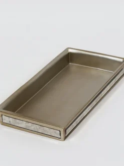 Inspire Me! Home Decor Antique Mirror Patterned Bath Collection (7 Items) Silver Sale