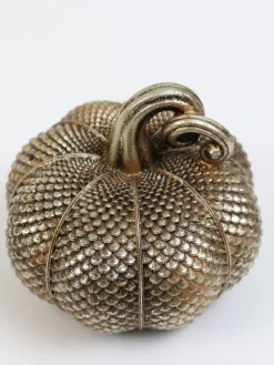 Inspire Me! Home Decor Antique Gold Resin Pumpkin (3 Styles) Sale