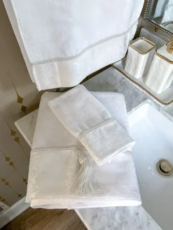 Inspire Me! Home Decor BATHROOM White Towel With Rope Detail (3 Sizes) Hot