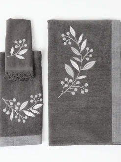 Inspire Me! Home Decor BATHROOM Granite Towel With Leaf & Vine Pattern (3 Sizes) Sale