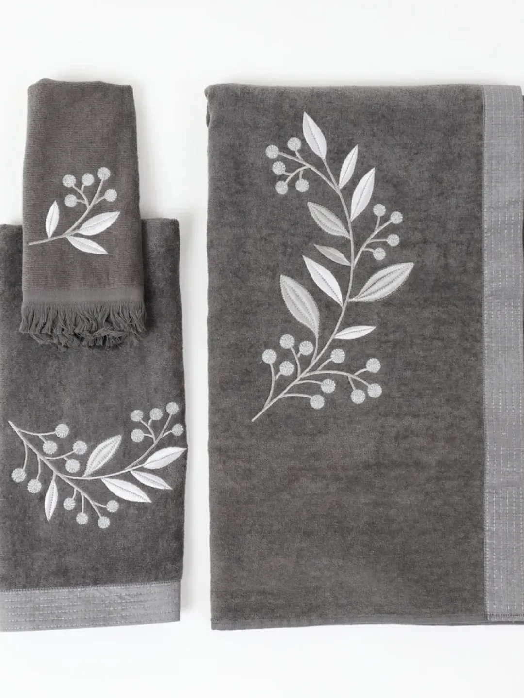 Inspire Me! Home Decor BATHROOM Granite Towel With Leaf & Vine Pattern (3 Sizes) Sale