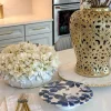 Inspire Me! Home Decor Beaded Silver Triple Bowl Snack Dish With Tray Discount