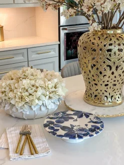 Inspire Me! Home Decor Beaded Silver Triple Bowl Snack Dish With Tray Discount