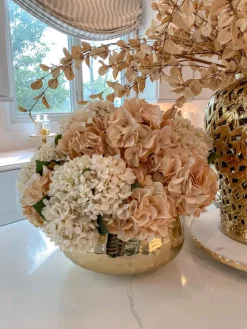 Inspire Me! Home Decor Beaded Textured Wide Gold Vase Sale