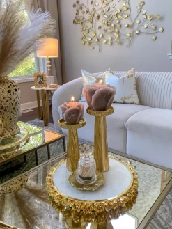 Inspire Me! Home Decor Beige Opaque Rose Candle (3 Sizes) Clearance
