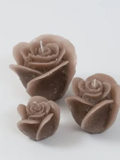Inspire Me! Home Decor Beige Opaque Rose Candle (3 Sizes) Clearance