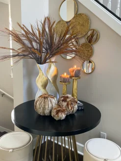 Inspire Me! Home Decor Beige Velvet Feather Pumpkins (3 Sizes) SEASONAL Discount