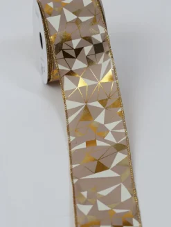 Inspire Me! Home Decor Beige, White & Gold Ribbon Clearance