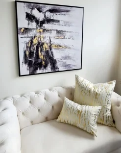 Inspire Me! Home Decor Black And Gray Abstract Canvas Wall Art WALL ART & MIRRORS Fashion
