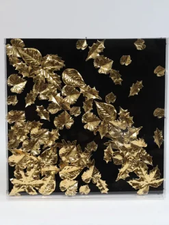 Inspire Me! Home Decor Black And Metallic Gold Leaf Shadow Box Wall Art Hot